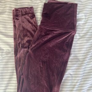 Purple/ Red wine colored velvet Lululemon leggings